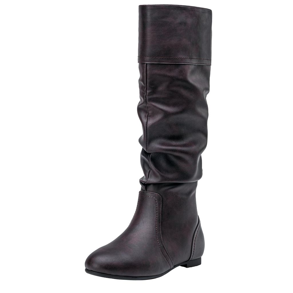Jeossy Women's 9601 Knee High Boots, Tall Slouch Boots, Brown/Dark Brown, Size 5.5