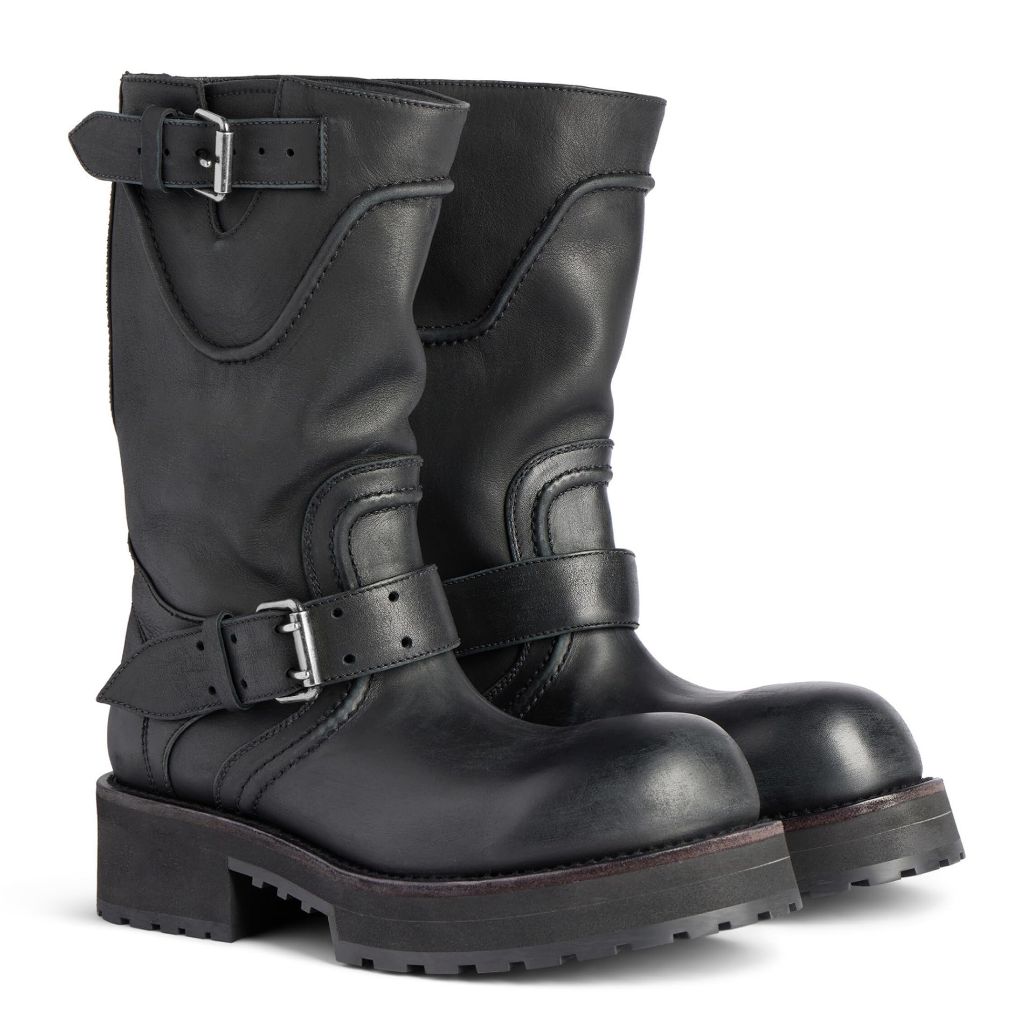 ETPSJKR Mid Calf Motorcycle Riding Boots, Black SZ 7