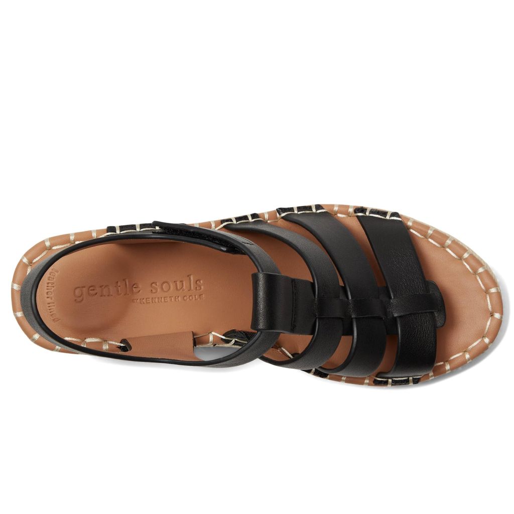 Gentle Souls By Kenneth Cole Capelin Sandal, Black, SZ 7.5
