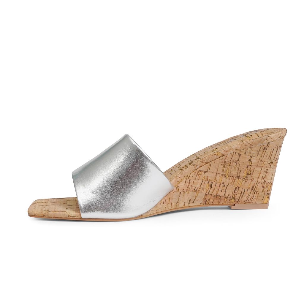 QIY  Sandals Silver Wedge Heels for Women Open Toe Wedges  Size 9