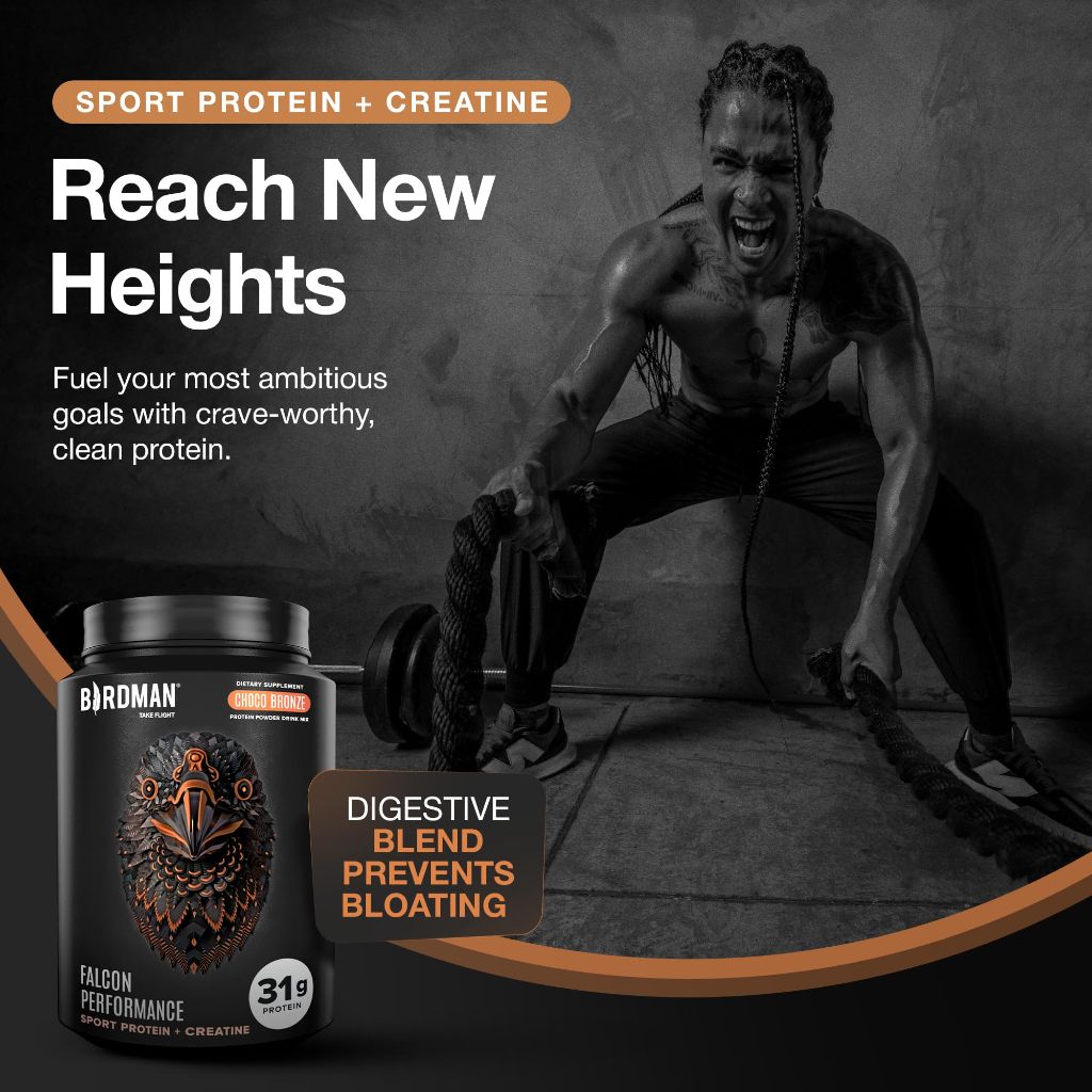 Birdman Falcon Performance Vegan Protein Powder - Chocolate, 1.96lb (19svgs)