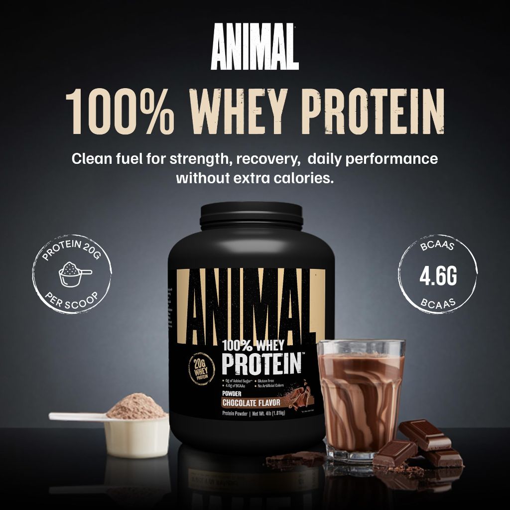 Animal 100% Whey Protein Powder – Chocolate, 4 lb