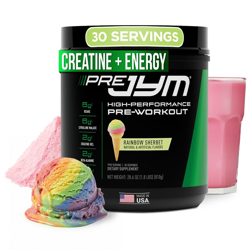 JYM  Pre-Jym High-Performance Pre-Workout - Rainbow Sherbet, 28.6oz