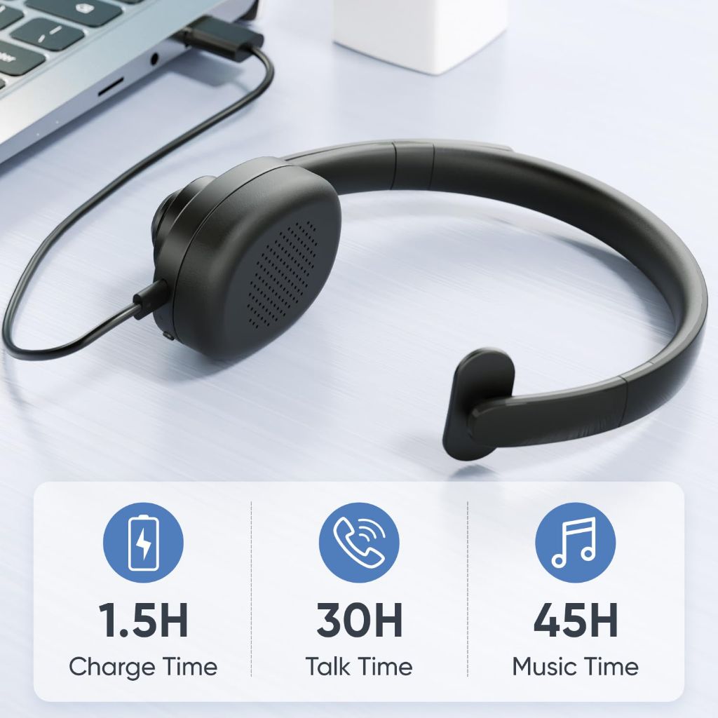 Middle Rabbit TK01 Mono Wireless Headset with Mic - Black