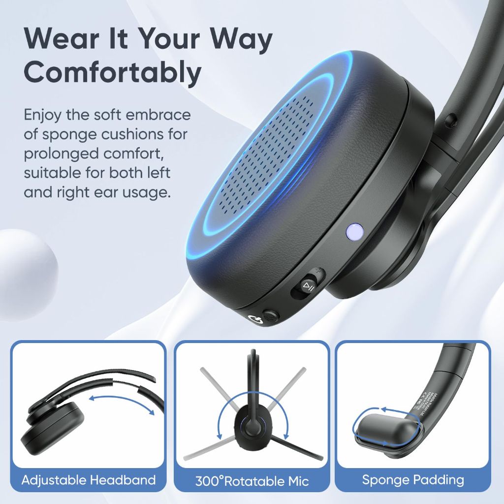 Middle Rabbit TK01 Mono Wireless Headset with Mic - Black
