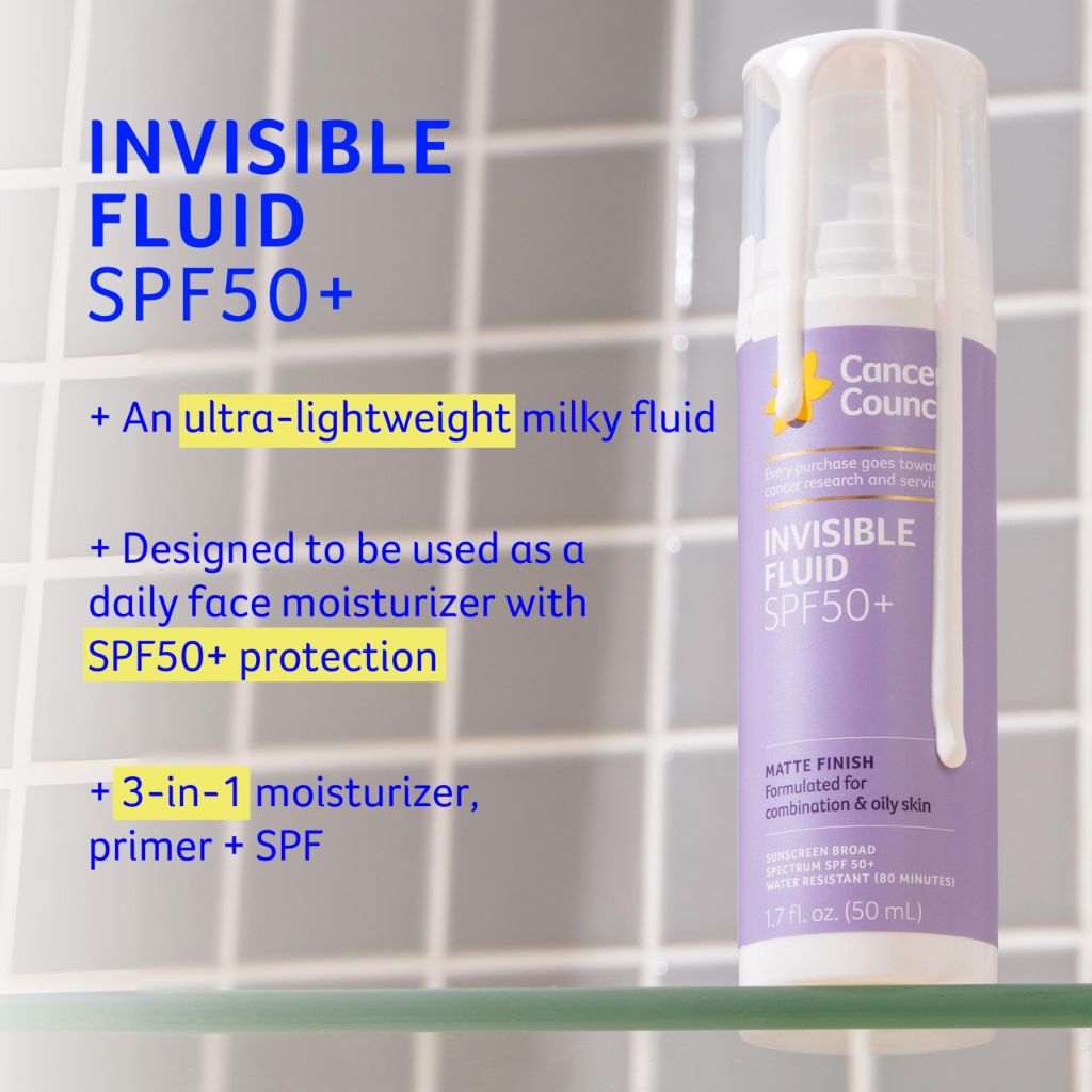 Cancer Council Invisible Fluid Face Sunscreen, SPF50+ - 1.7 fl. oz.