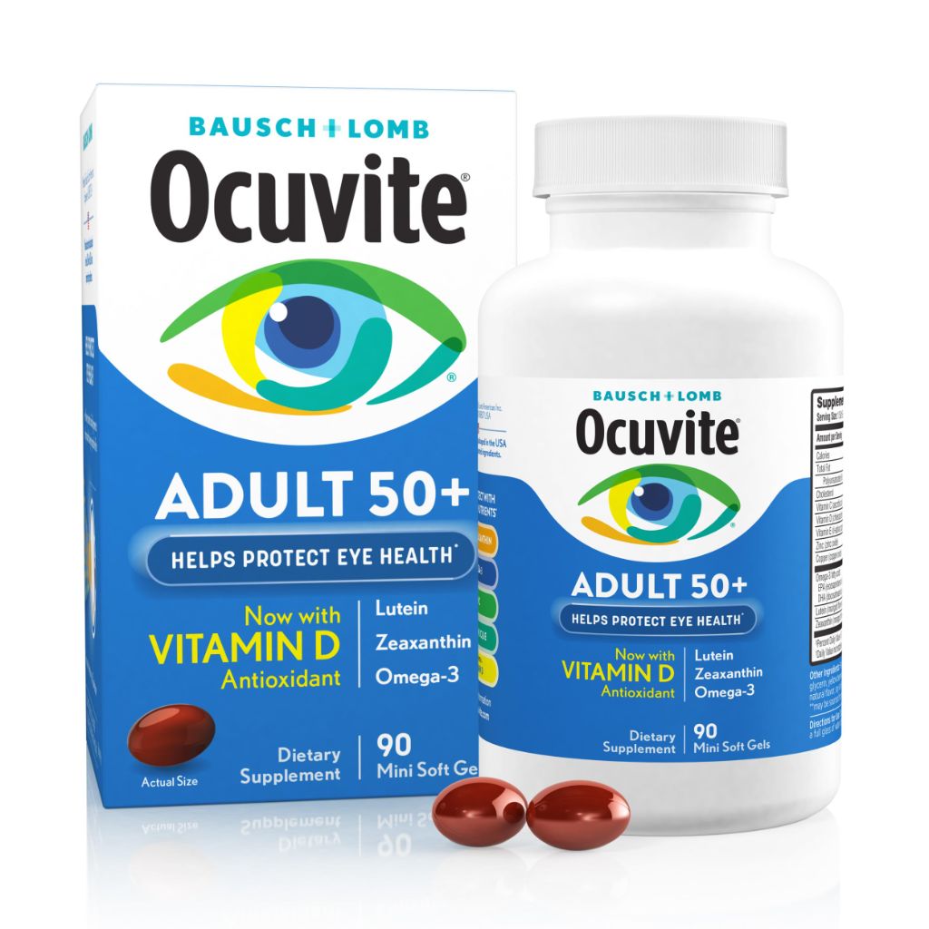 Ocuvite 50+ Eye Vitamin & Mineral Supplement,  for Women and Men, 90 Softgels