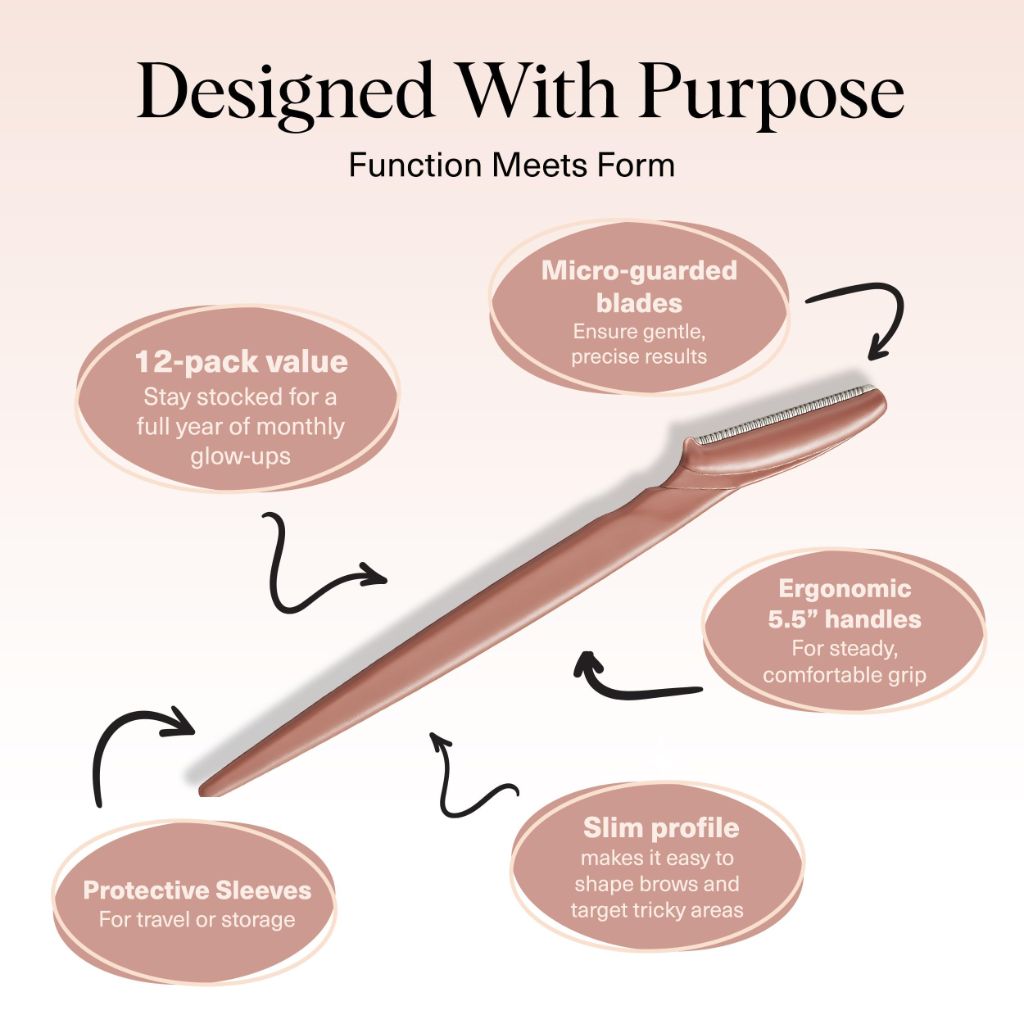 Kitsch Dermaplaner Razor for Eyebrows and Face - 12ct.