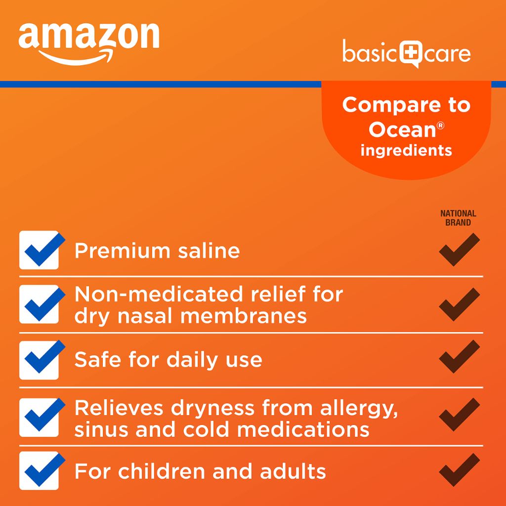 Amazon Basic Care Premium Saline Nasal Moisturizing Spray - 1.5 fl. oz.