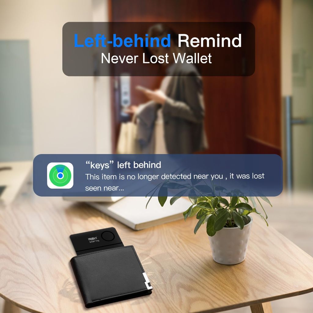 RSH Wallet Tracker Smart Card Finder Item Locator Works with Apple Find My (Android Not Supported) - Black