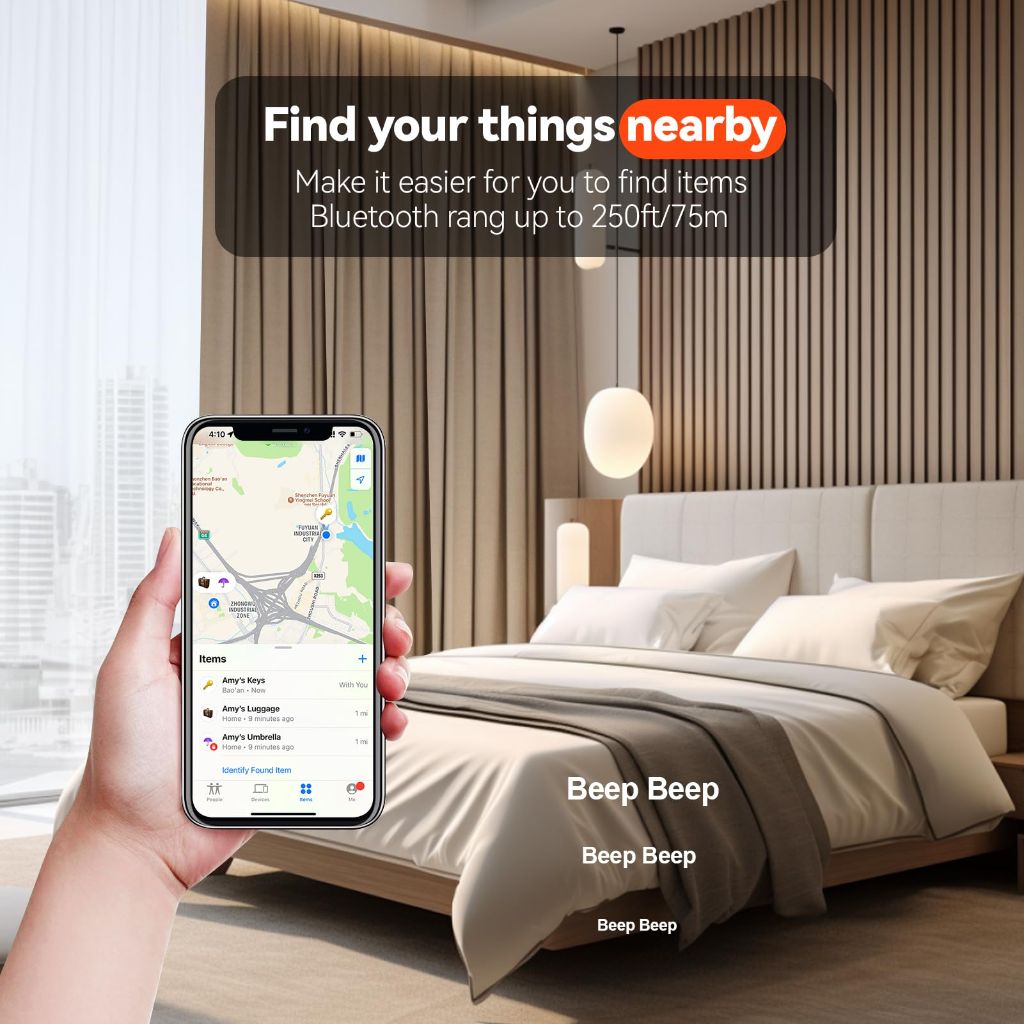 RSH Wallet Tracker Smart Card Finder Item Locator Works with Apple Find My (Android Not Supported) - Black