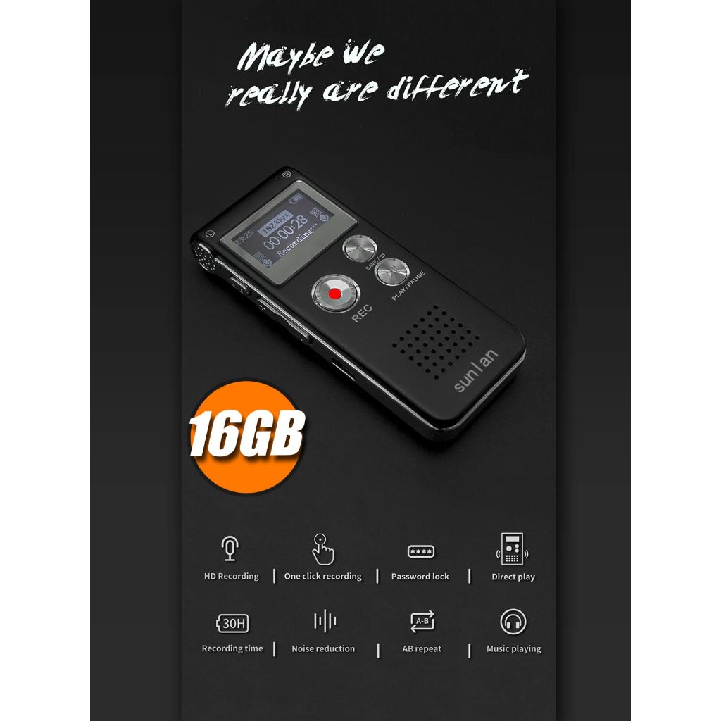 Sunlan Digital Voice Recorder, 16GB