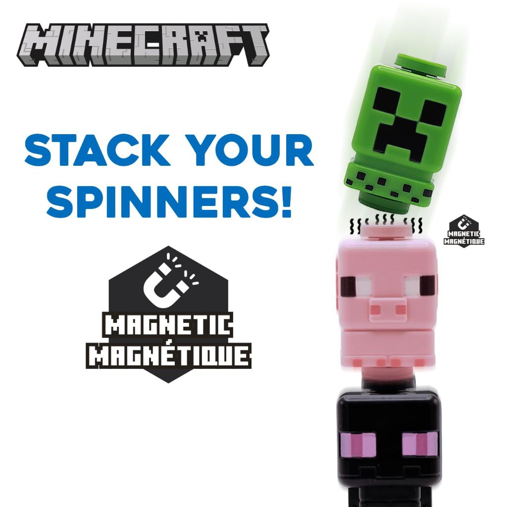 Minecraft Spinner Toys Series 2 – Pig, Magnetic & Stackable Fidget Spinner