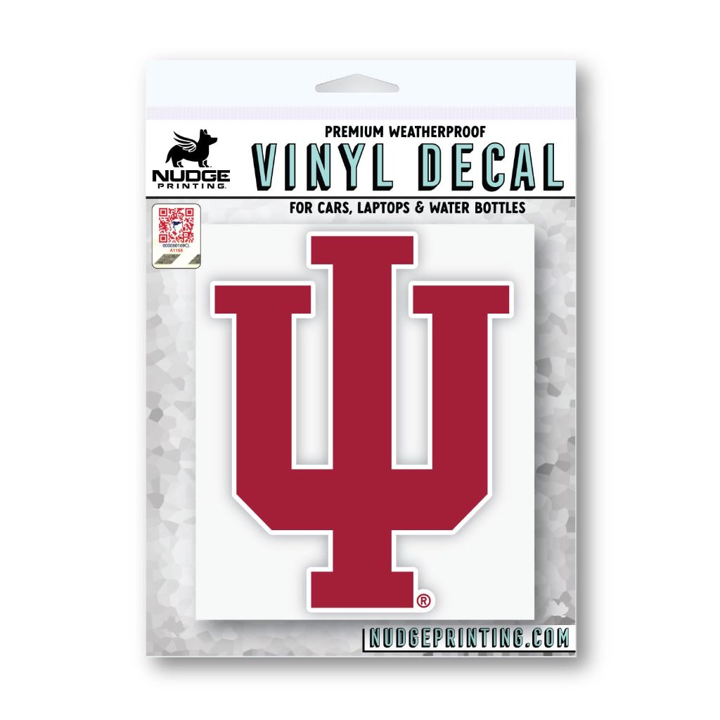 Nudge Printing Premium Weatherproof Vinyl Decal - Indiana University Hoosiers, 4"