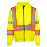Holmes Workwear Hi-Vis Yellow Polyester Hoodie with Reflective Stripes, 4XL