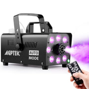 AGPTEK Fog Machine, Smoke Machine with 12 Colorful LED Lights Effect
