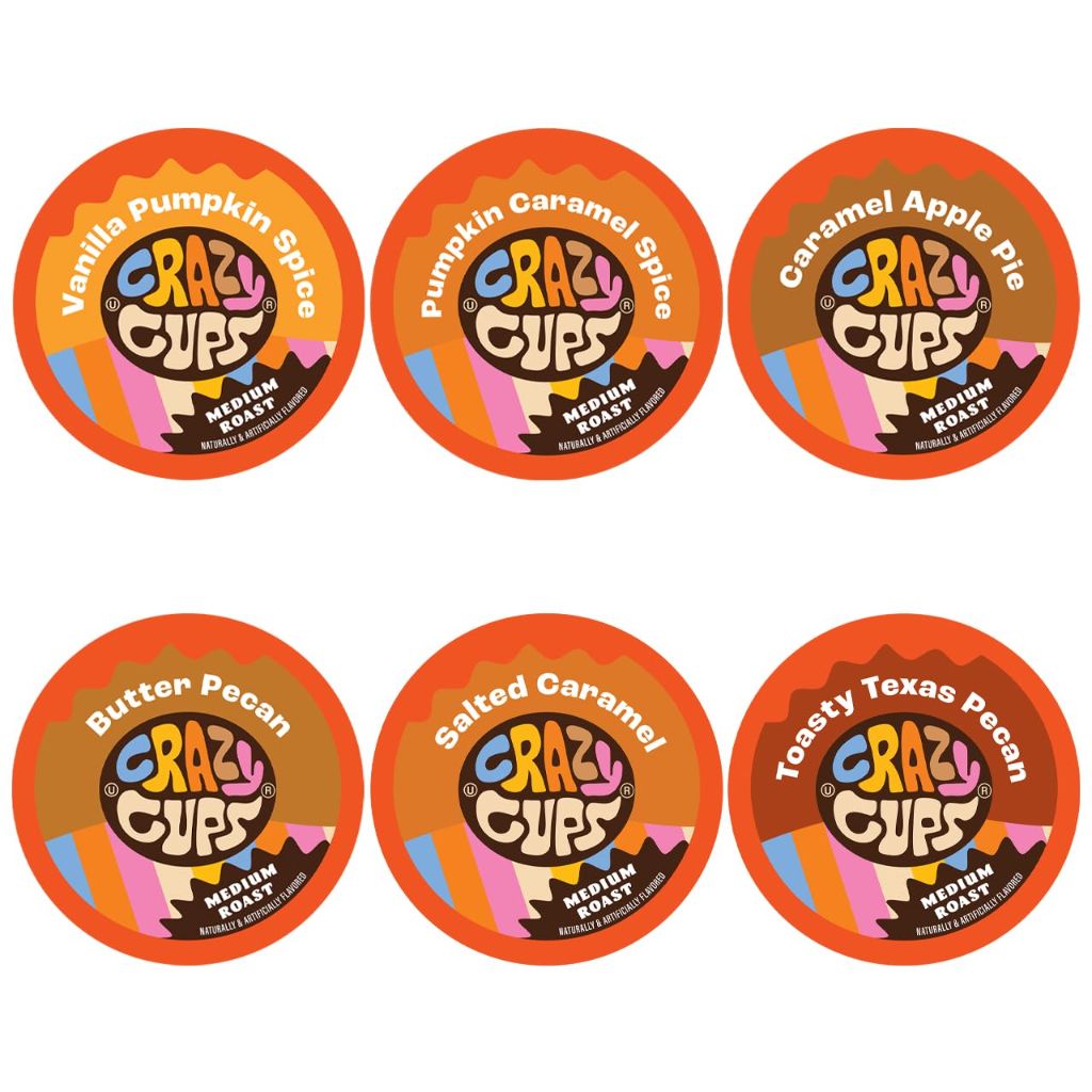 Crazy Cups Fall Variety Pack Flavored Keurig K-Cup Coffee Pods, 50ct.