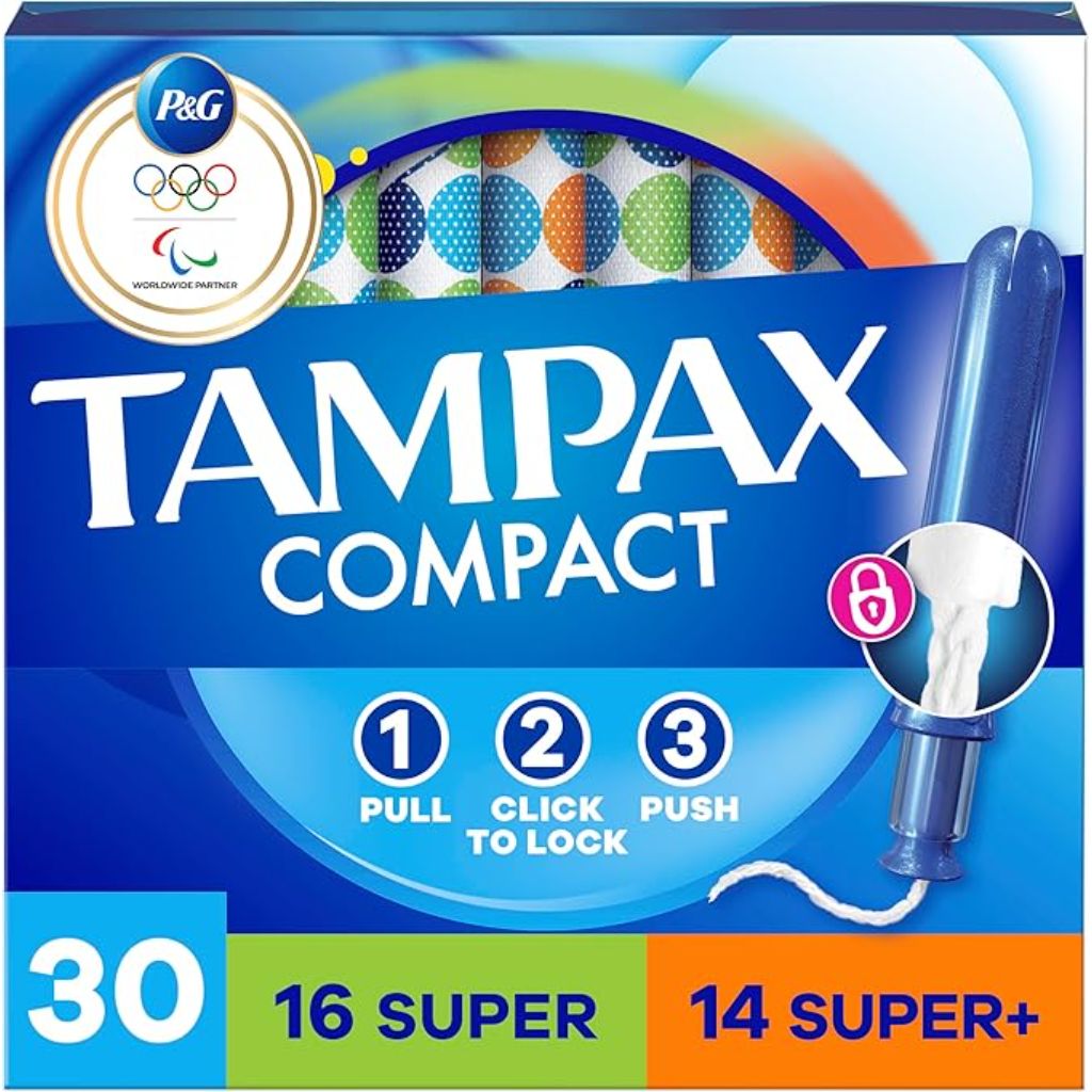 Tampax Compact Tampons DuoPack with LeakGuard Braid - Super & Super+, Unscented (30ct.)