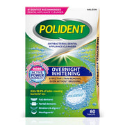 Polident Overnight Whitening Antibacterial Dental Appliance Cleanser Tablets - 60 Count