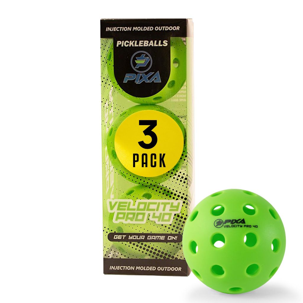 PIXA Outdoor Pickleballs 40-Hole Durable – Bright Green, 3 Pack