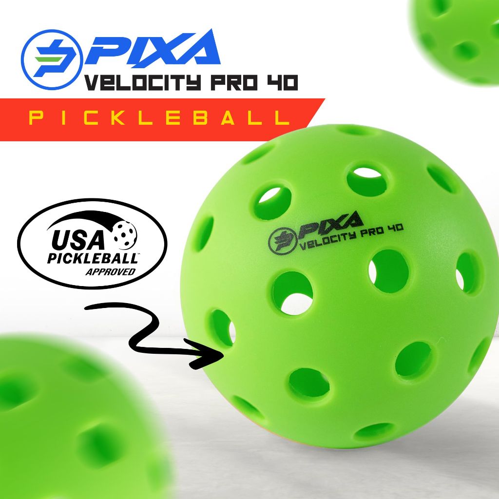 PIXA Outdoor Pickleballs 40-Hole Durable – Bright Green, 3 Pack