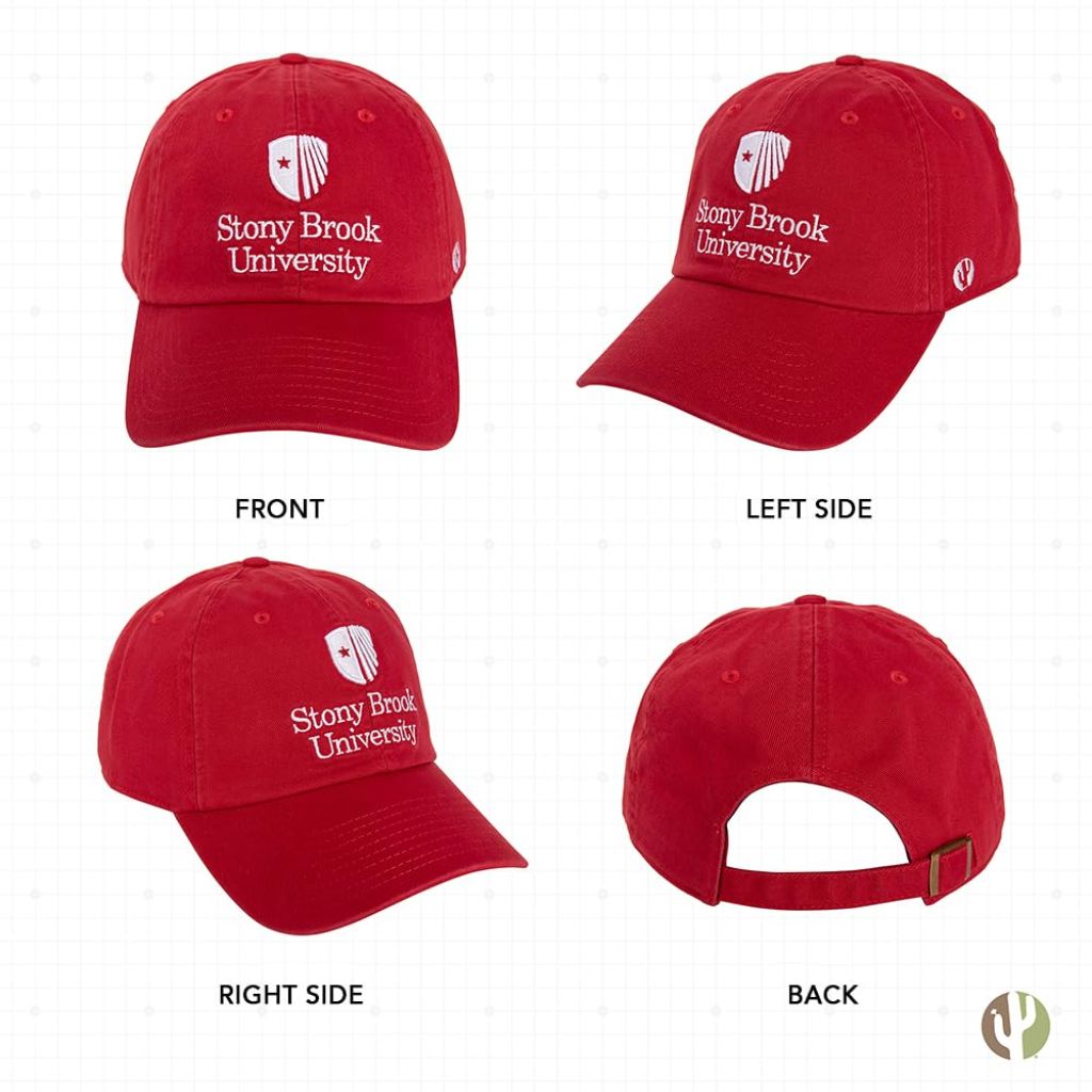 Desert Cactus Adult Adulstable Baseball Hat - Stony Brook University, Red (OSFM)