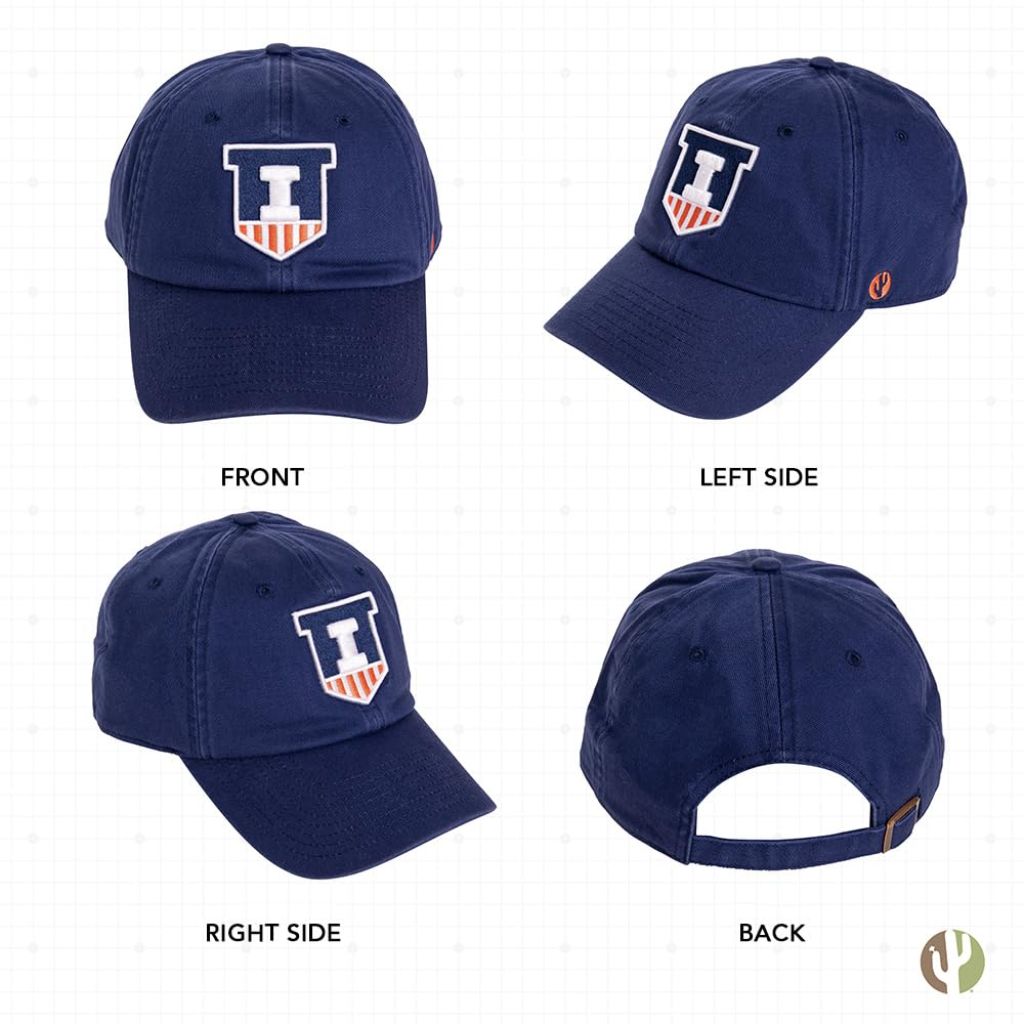 Desert Cactus Adult Adjustable Baseball Hat - University of Illinois, Blue (OSFM)