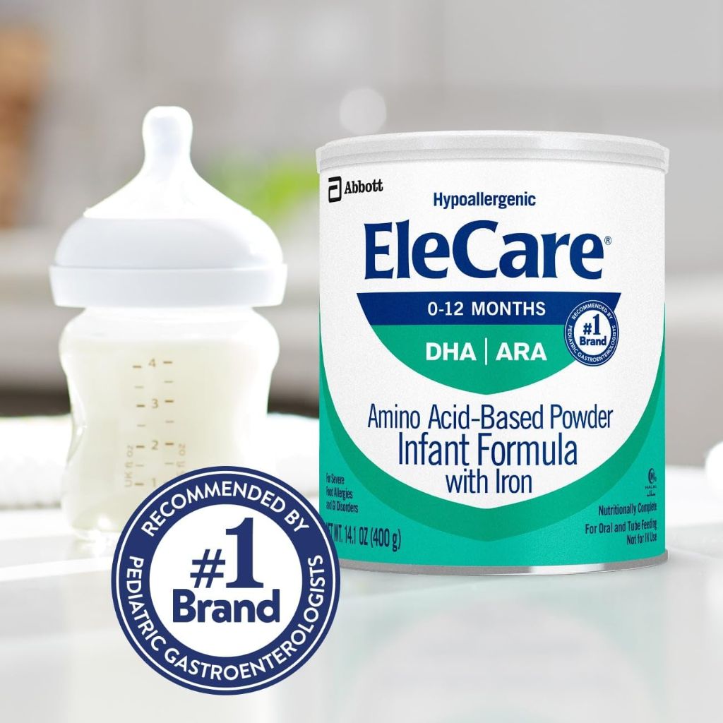 EleCare Hypoallergenic Amino Acid-Based Infant Formula, Complete Nutrition for Food Allergies and GI Conditions - 14.1oz