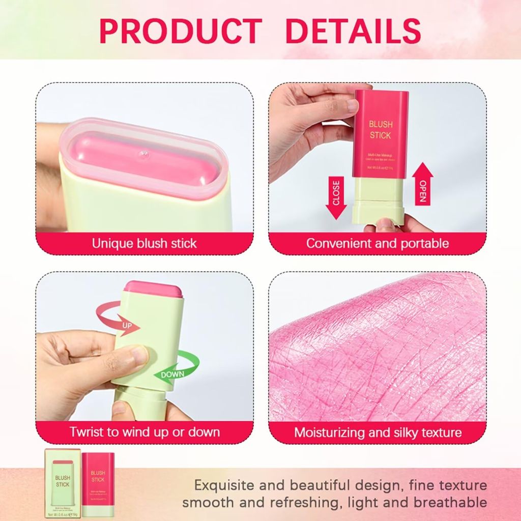 GMaxit Multi-Use Makeup Blush Stick - Hot Red, 0.6oz