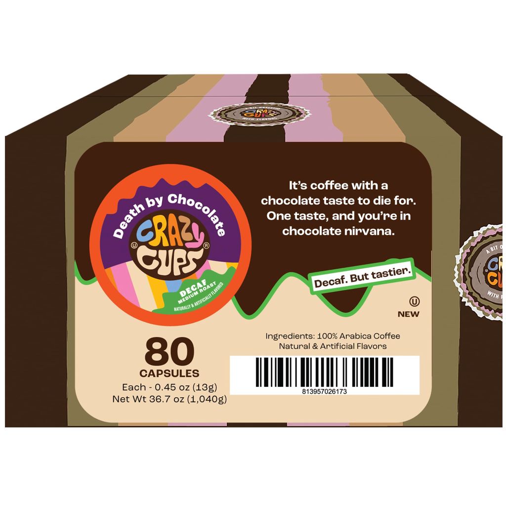 Crazy Cups Decaf Death By Chocolate Keurig K-Cup Coffee Pods, 80ct.