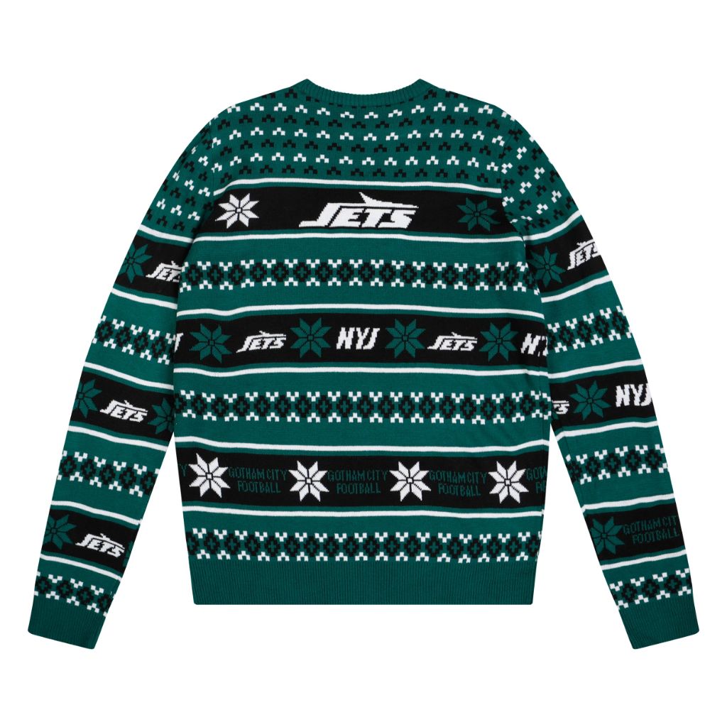 FOCO Men's NFL Big Logo Ugly Sweater - New York Jets, Large
