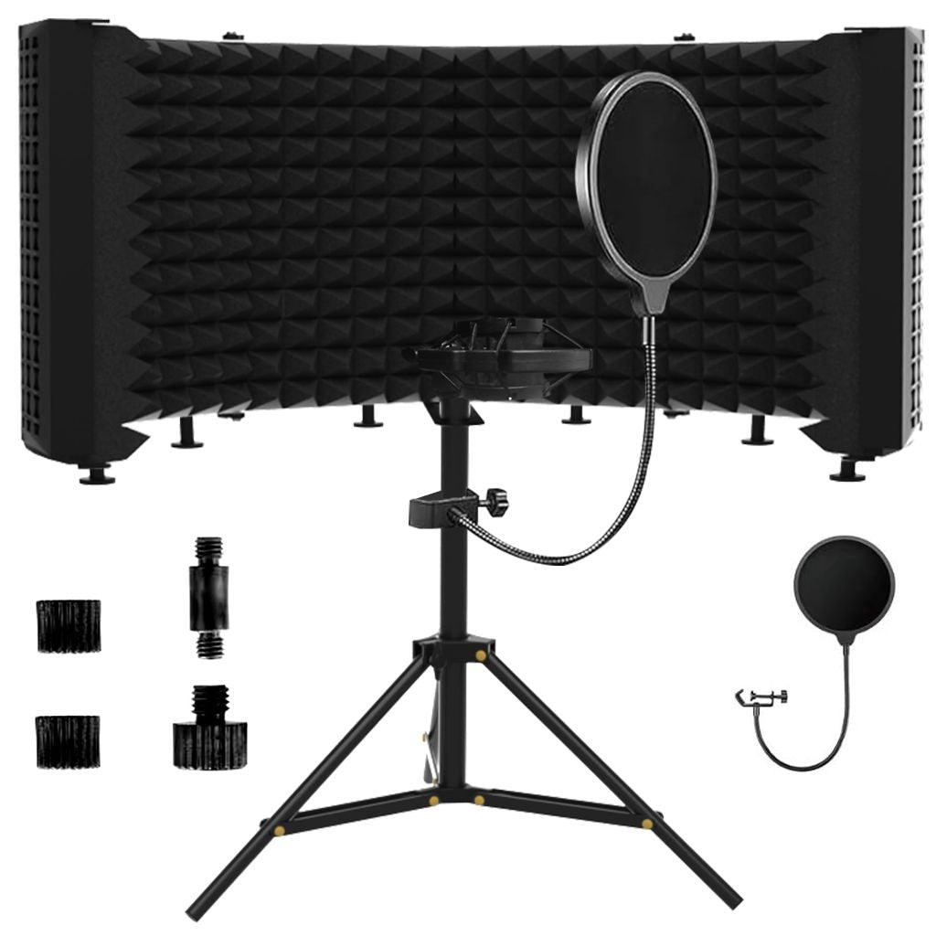 Geynnple Portable Vocal Booth Ambient Reflection Filter Microphone Isolation Shield