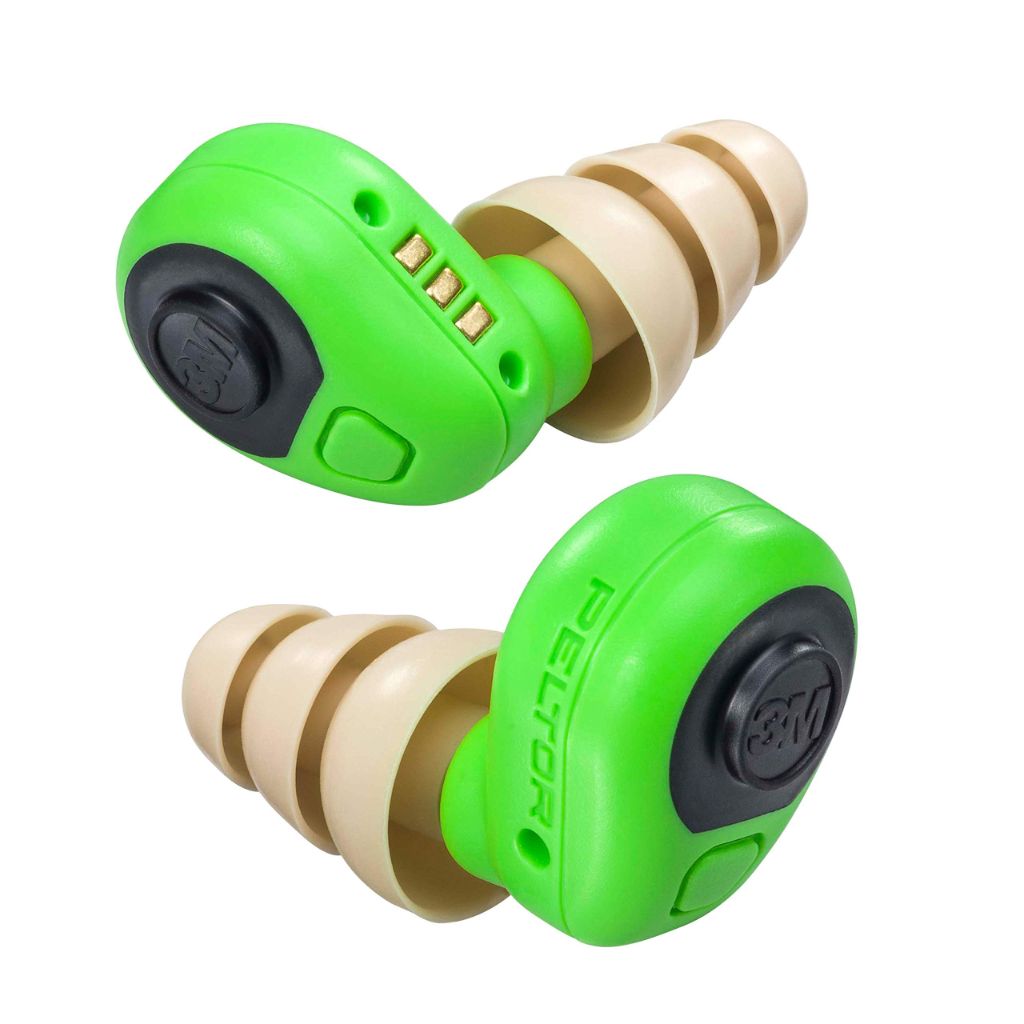3M PELTOR Electronic Earplug Kit (EEP-100), Rechargeable, Noise Reduction - Green