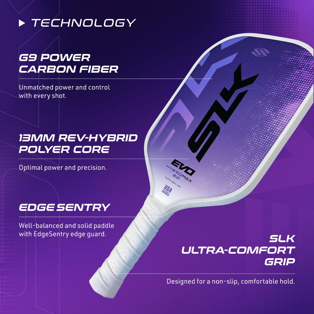 Selkirk Sport SLK Evo Hybrid 2.0 XL Pickleball Paddle - Hybrid Purple