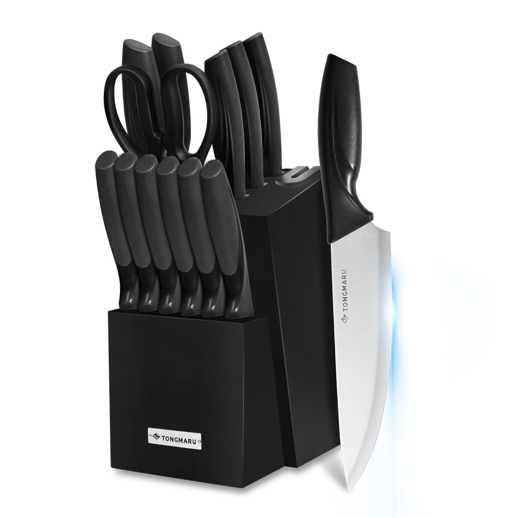 Knife Set with Sharpener High Carbon Stainless Steel Knives Block Set – 15pcs