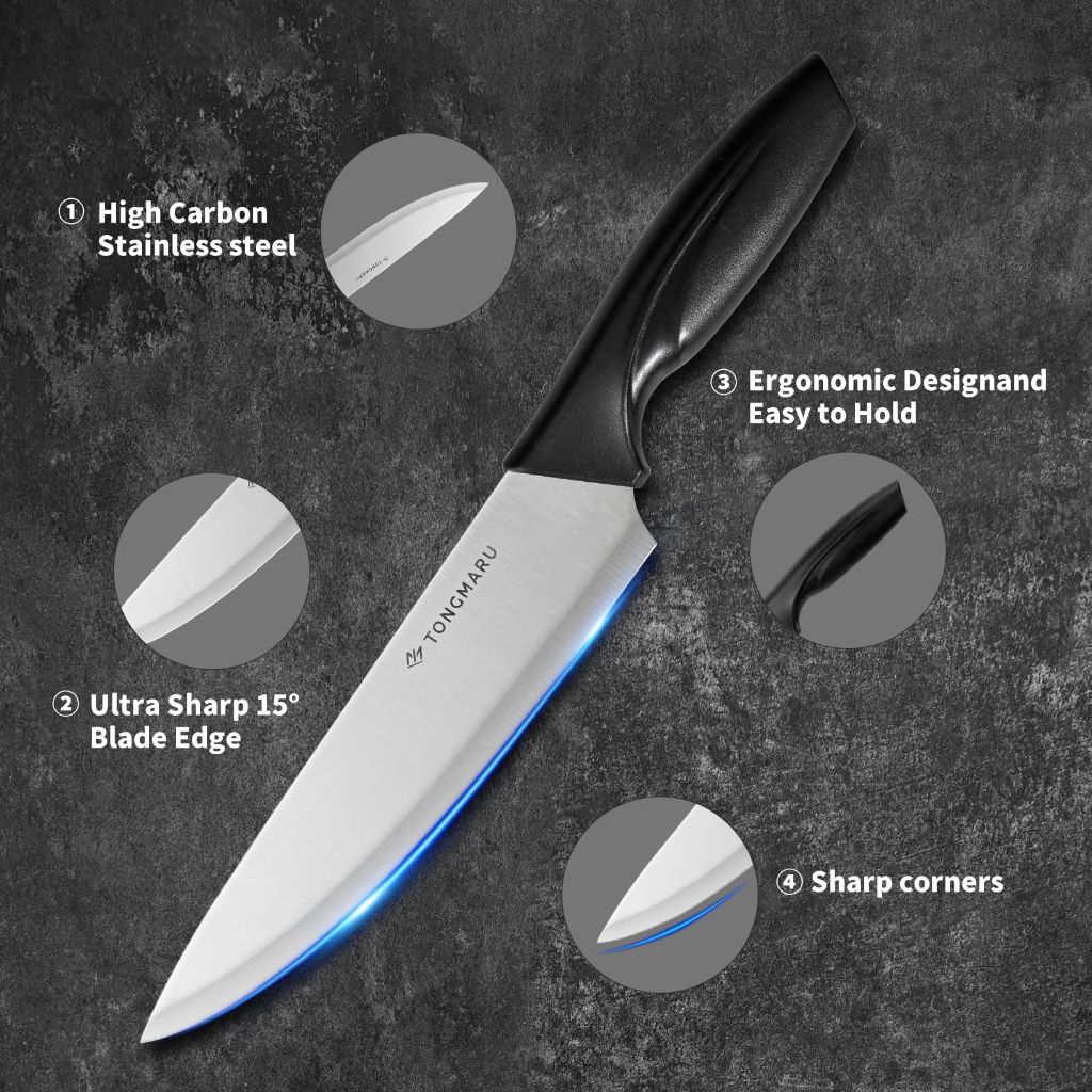 Knife Set with Sharpener High Carbon Stainless Steel Knives Block Set – 15pcs
