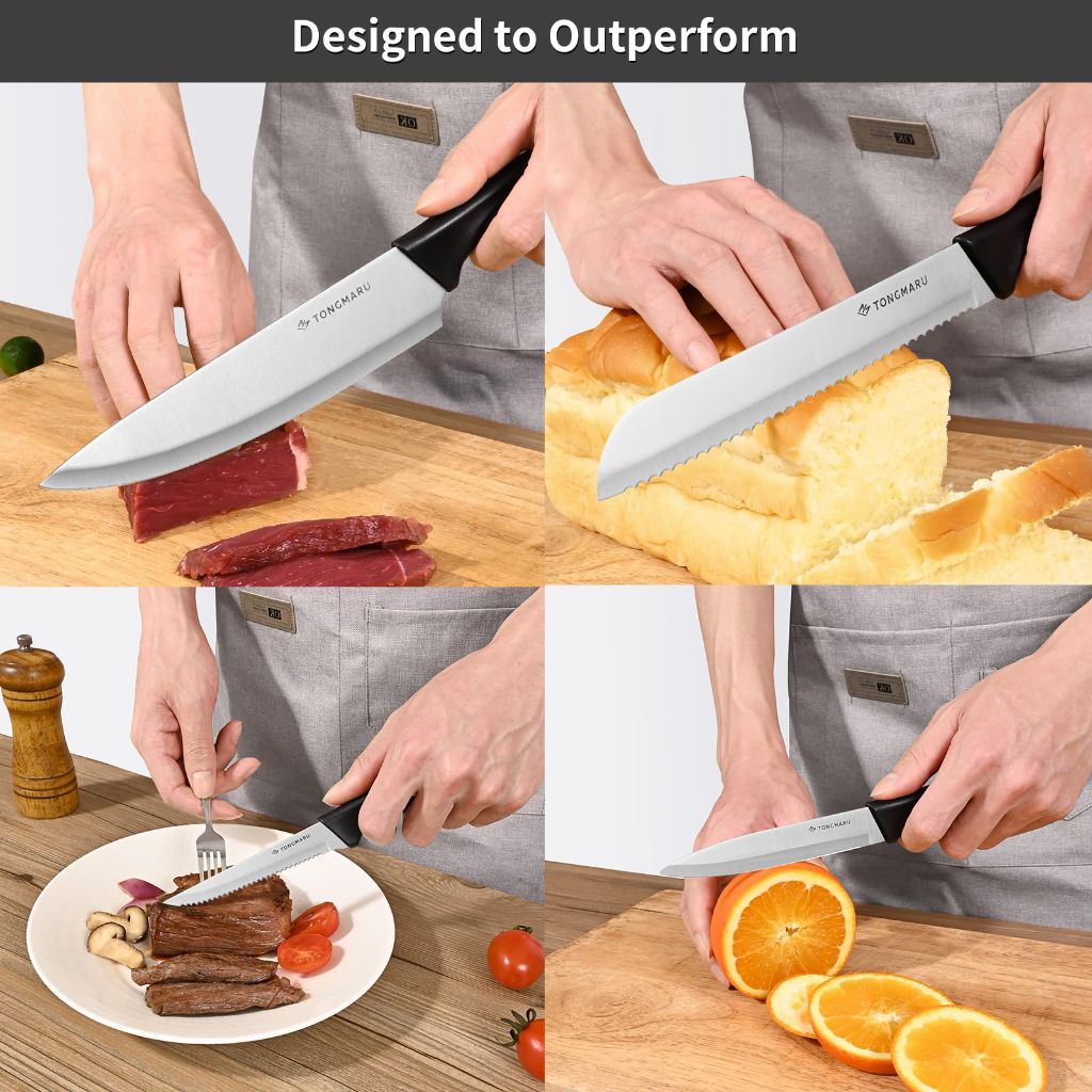 Knife Set with Sharpener High Carbon Stainless Steel Knives Block Set – 15pcs