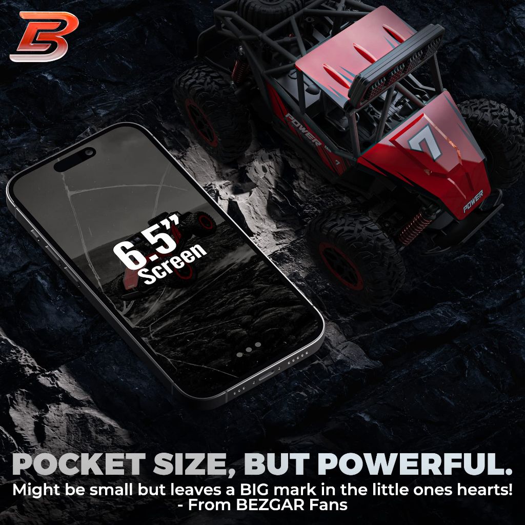 BEZGAR TB201 RC Cars-1:20 Scale Remote Control Car-2WD High Speed 20 Km/h Electric Off Road Monster Truck Crawler with LED Headlight and Rechargeable Battery