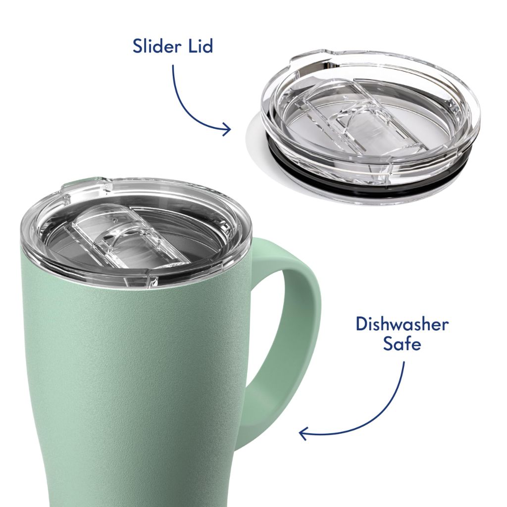 Go! Commuter 20oz Stainless Steel Handle Tumbler with Triple Insulation & Copper Lining – Mint Green