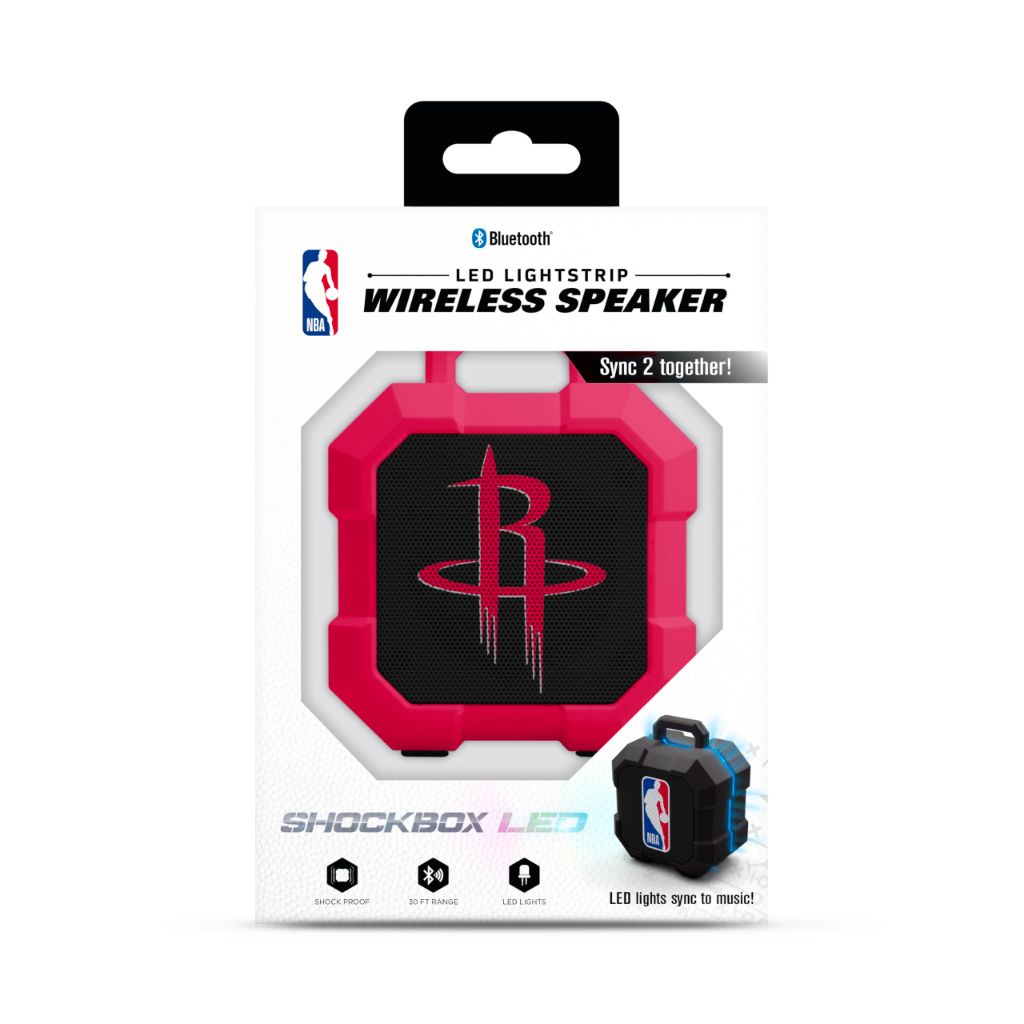 SOAR NBA Shockbox LED Wireless Bluetooth Speaker - Houston Rockets (Red)