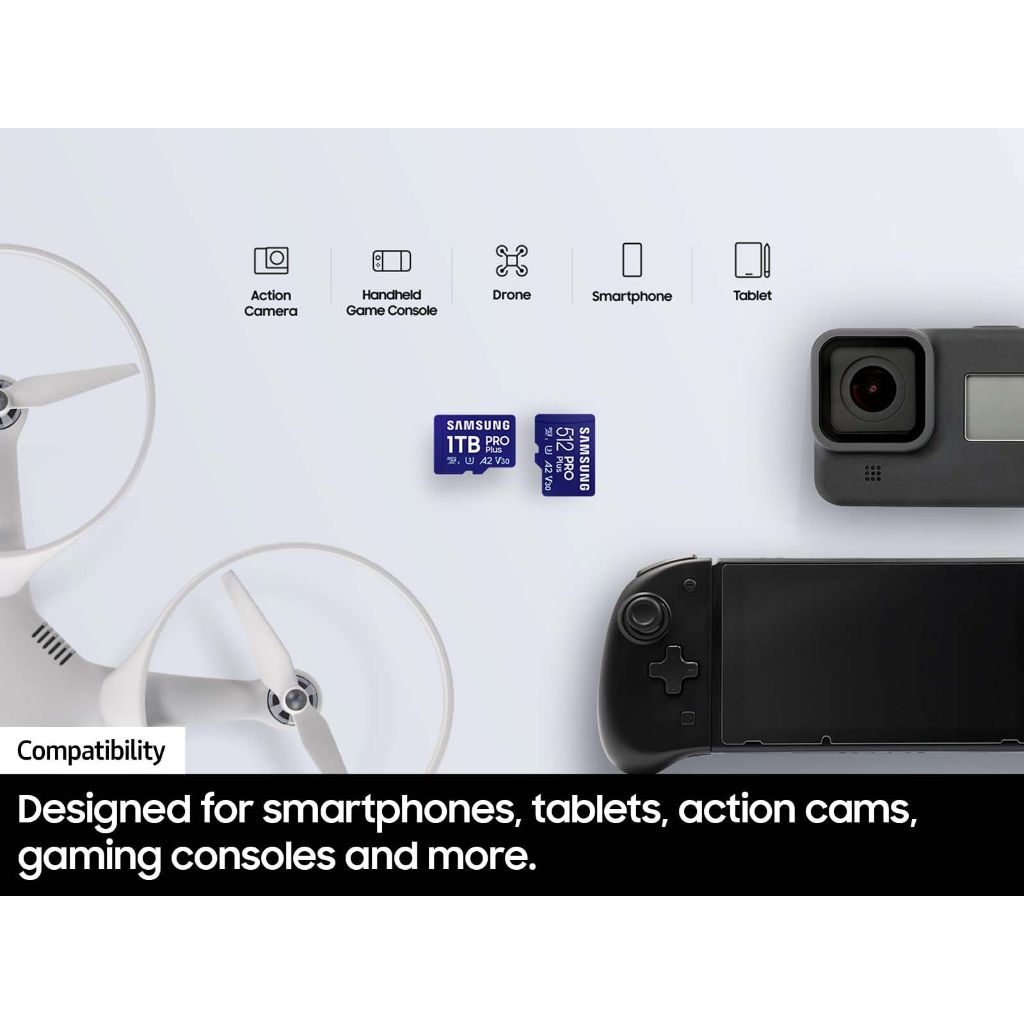 Samsung PRO Plus microSD Memory Card + Adapter, 512GB microSDXC for Android Smartphones, Tablets, GoPRO, and DJI Drone (MB MD512SA/AM)