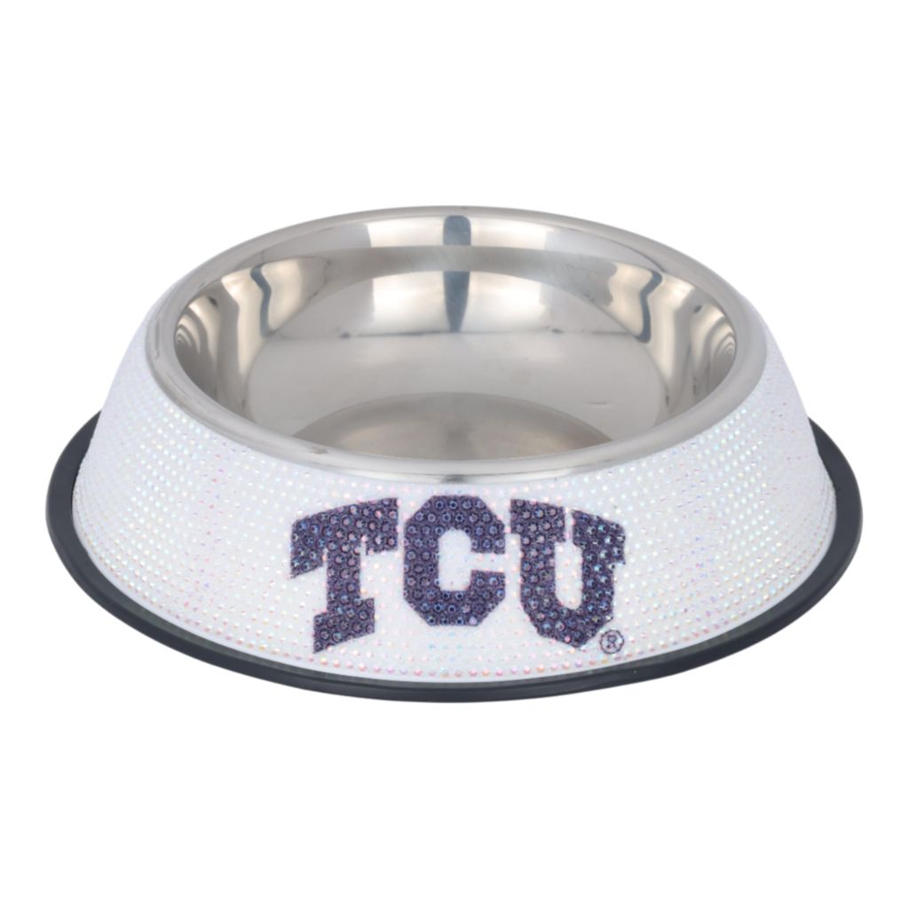 The Memory Company Officially Licensed NCAA Stainless Steel Bling Pet Bowl - Texas Christian University