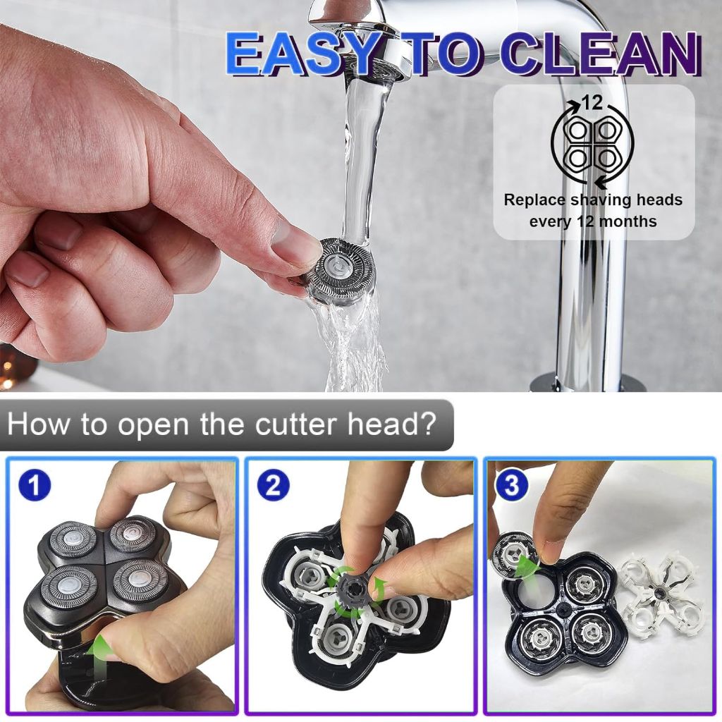 Shaver Head Replacement Blades Compatible with Skull Shaver Pitbull, Butterfly Kiss, and Palm Electric Razors - 12ct.