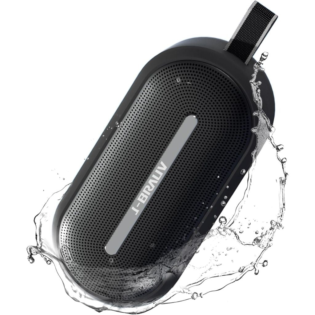 J-Brauv Flex Portable Bluetooth Speaker w/Built-In Mic, IP67 Water/Dust/Shockproof - Black