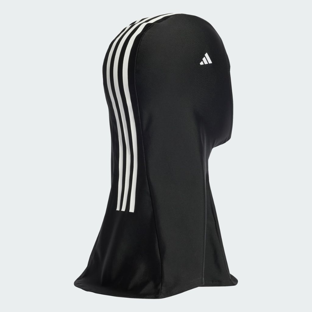 adidas Women's 3 Stripes Swim Hijab - Black, Medium