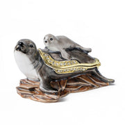 NIODAY Hand Painted Enamel Vintage Trinket Box - Mom Seal & Pup