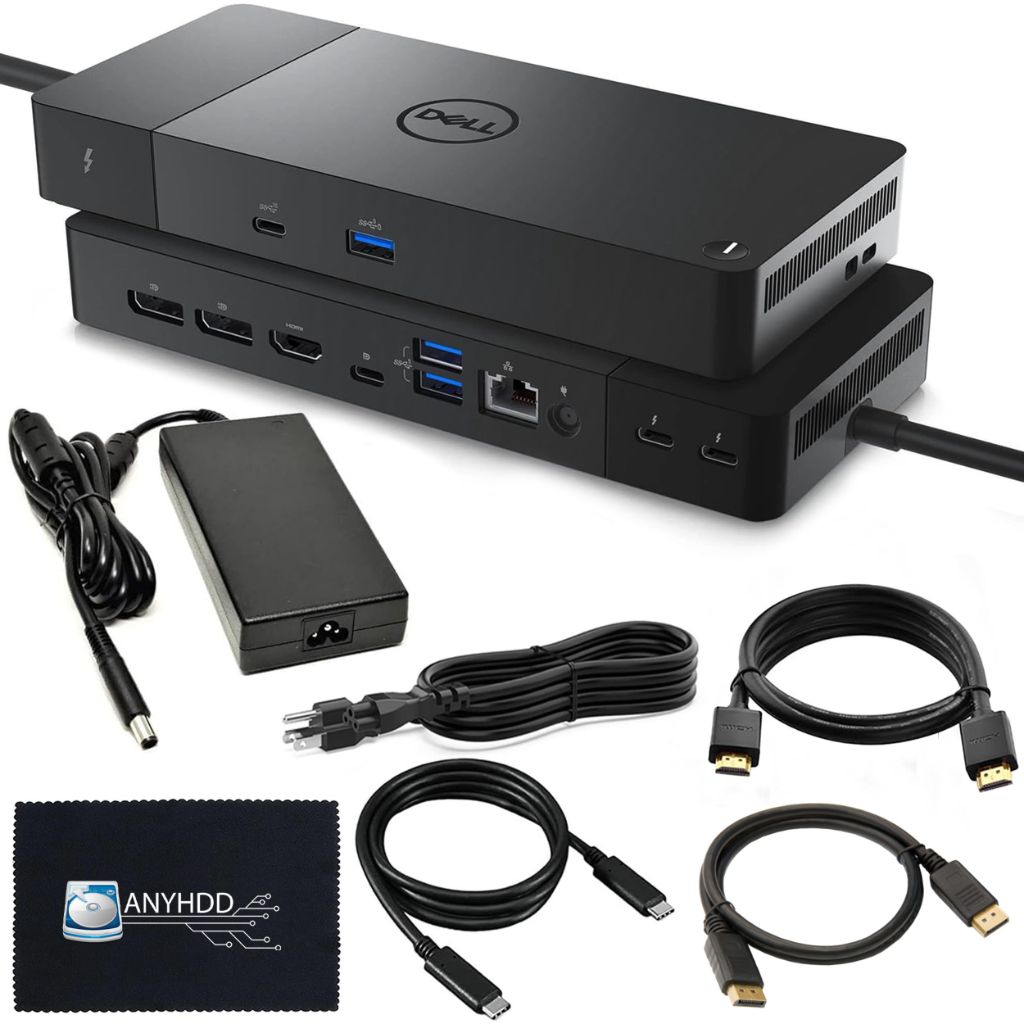 Dell WD22TB4 Thunderbolt 4 Dock 40Gbps USB-C/USB A w/ 180W Adapter, HDMI, DisplayPort, Supports 4K Displays & Up to 3 Monitors (Renewed)