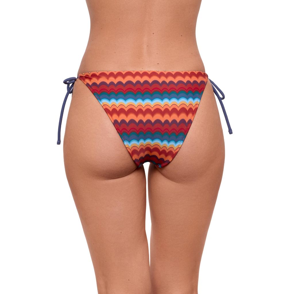 Sports Illustrated Women's String Tie Side Bikini Bottom - Groovy Stripe, XL