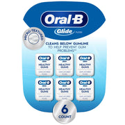 Oral-B Glide Healthy gums, unflavored floss 50M (Pack of 6)
