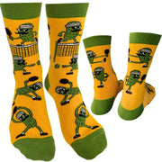 I'D RATHER BE CHASING Funny Pickleball Socks for Men, Goofy Novelty Mens Crew Sock, Fun Pickle Ball Theme (One Size)